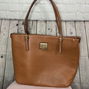 Anne Klein Perfect Lion Logo Tote in Saddle